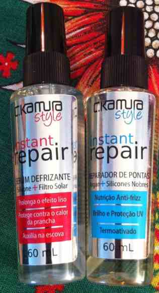 Defrizantes para prolongar o efeito da escova também são bem vindos. Estes são de C. Kamura.